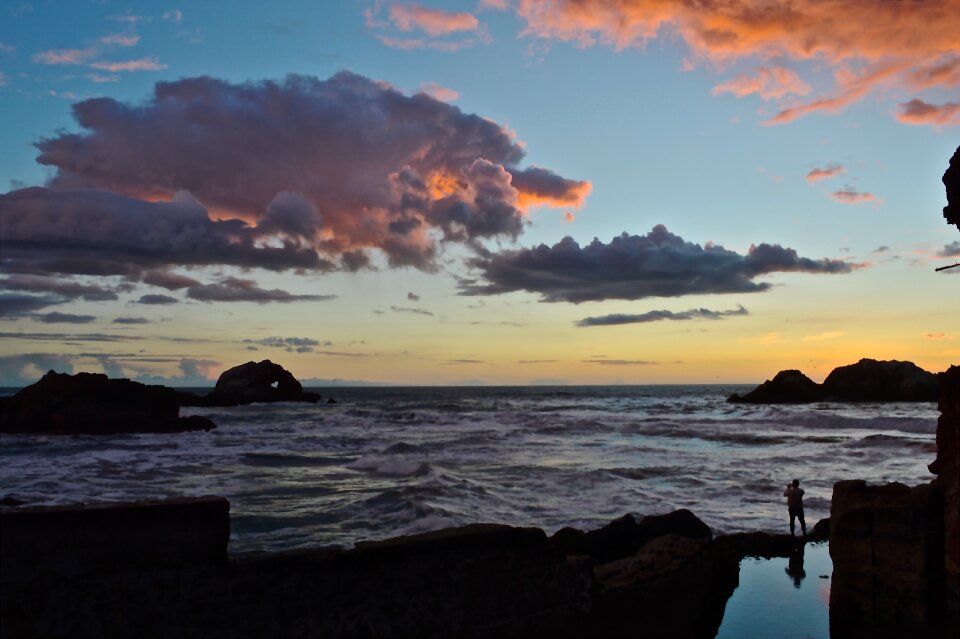 Coast person ocean