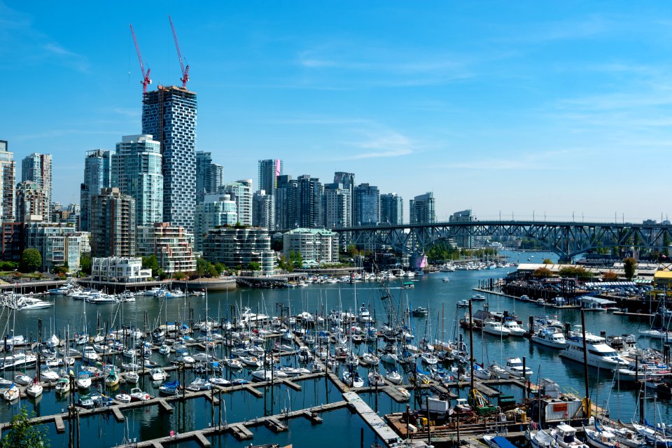 Fishermen's Warf view from Burrard Street Bridge, Vancouver