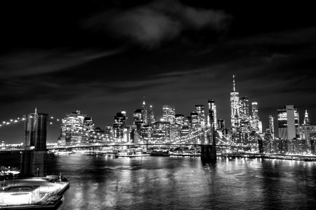 Lower Manhattan (black and white) photo