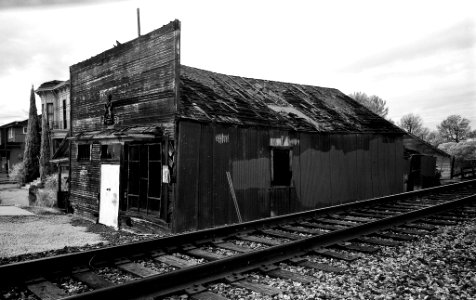 Abandoned house near railway