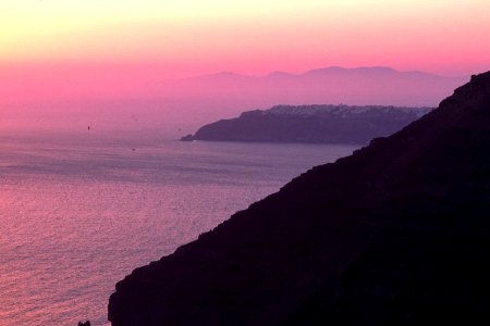 Sunset and cliff photo