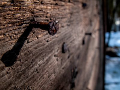 Weathered iron shadow photo