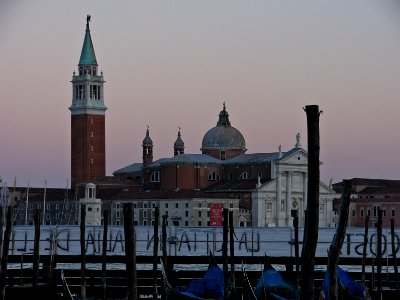 Venice sunset opposite St. Marco photo