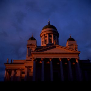Helsinki Cathedral by sunset