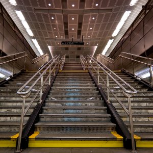 brand new stairs at Hudson Yards subway