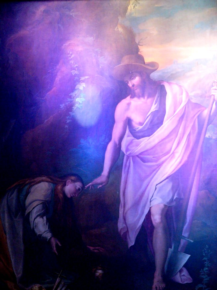 Basilica St. Maria de Angelico: magic light shining on religious painiting