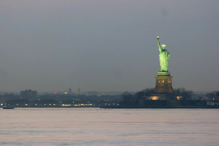 Statue of Liberty from Brooklyn sunset