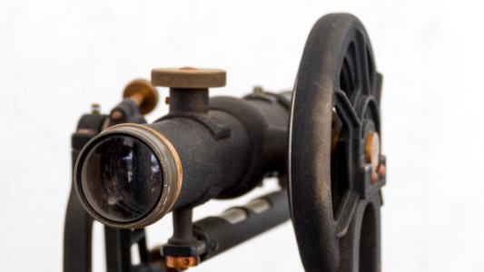 Eye-catching antique telescope at the Maine Boats, Homes and Harbors show in Rockland, Maine.