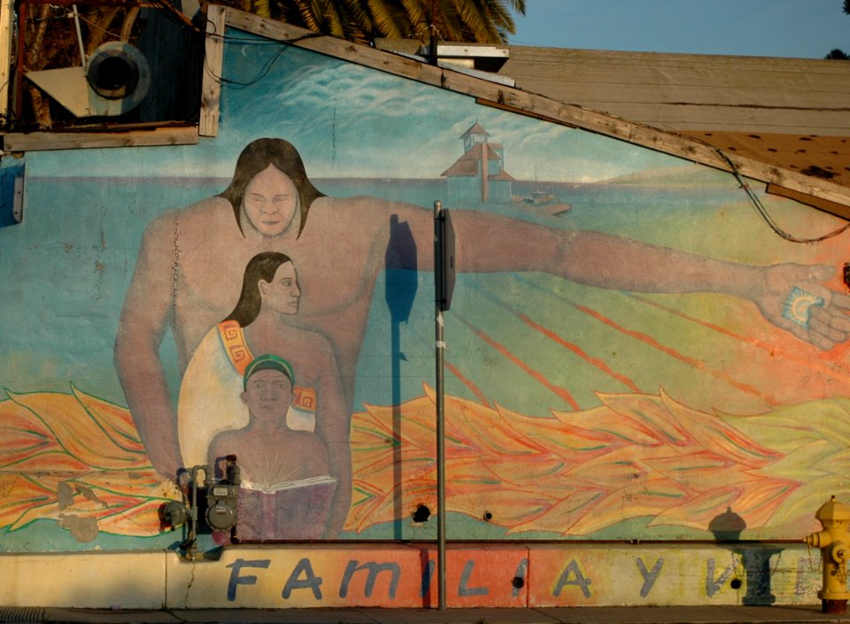 Alviso mural in sunset