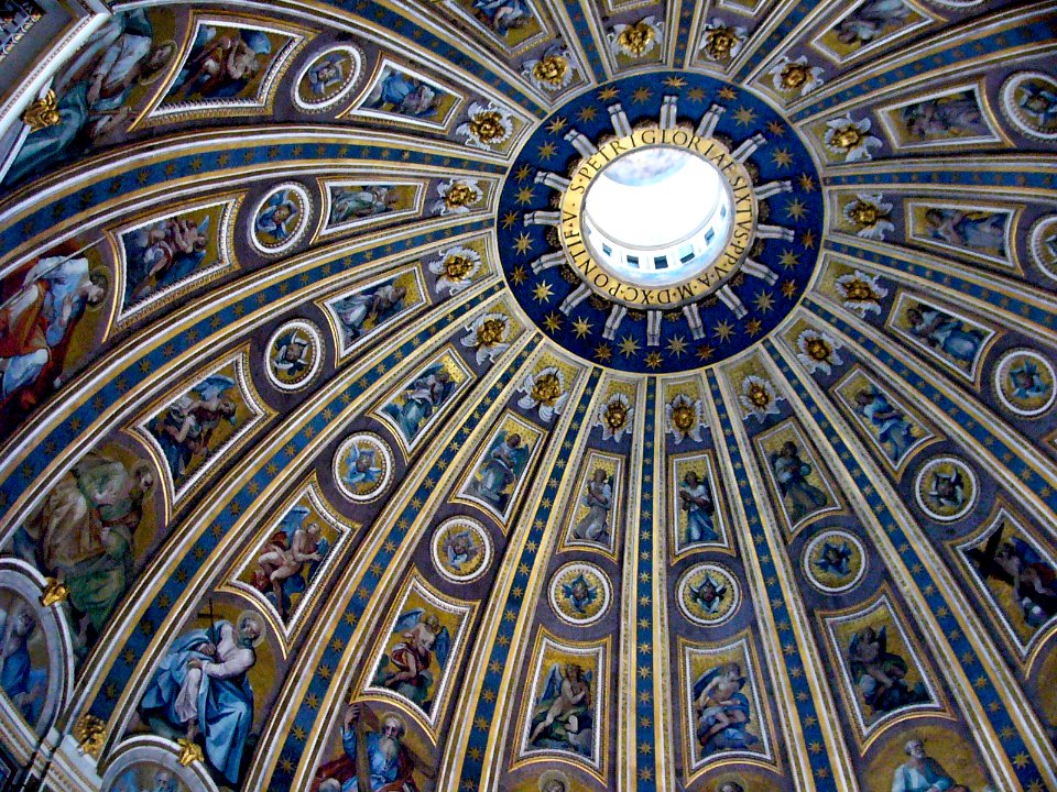Vatican: ceiling of St. Peter's Cathedral