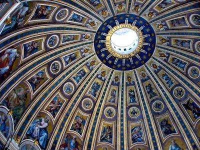 Vatican: ceiling of St. Peter's Cathedral photo