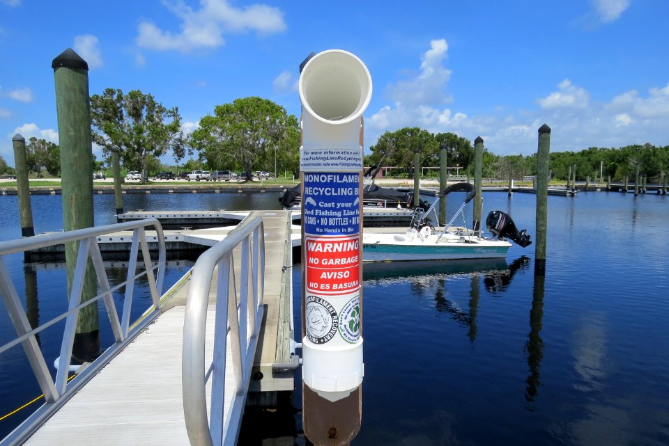 Flamingo Boat Dock & Fishing Line Recycling Bin
