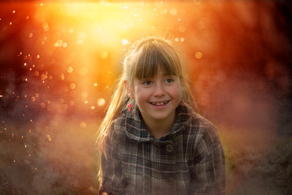 Blond sunset lighting