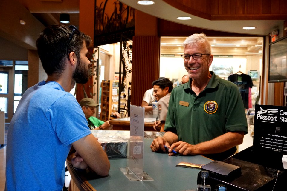 Volunteer-In-Park at the front desk