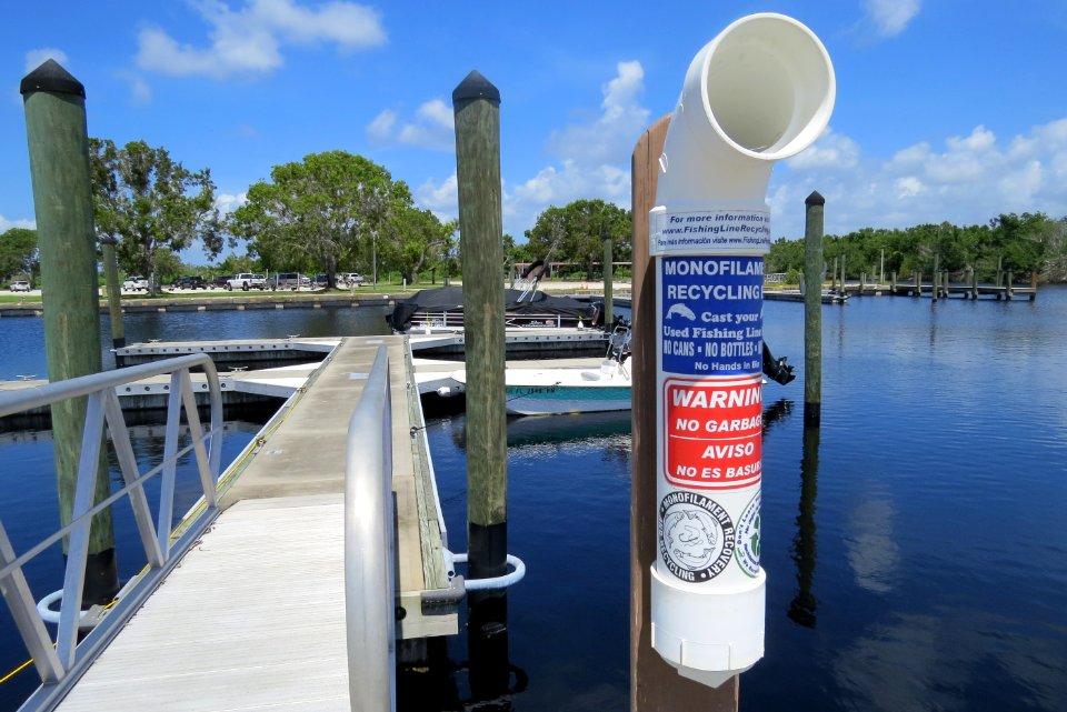 Flamingo Boat Dock & Fishing Line Recycling Bin