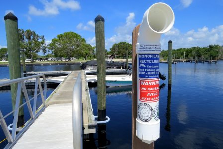 Flamingo Boat Dock & Fishing Line Recycling Bin