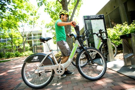 approaching bikeshare station 1 cambridge ma photo