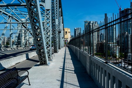 Pedestrian path on the Burrard Street Bridge, Vancouver photo