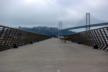 Pier 14 in the morning fog photo