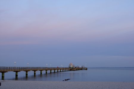 Brücke und Tauchglocke am Strand von Grömitz photo