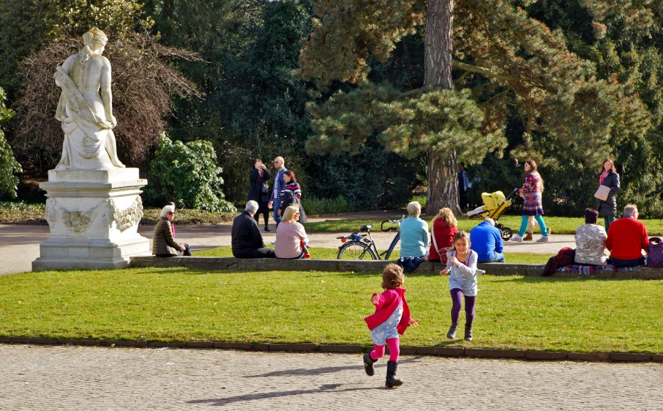 Sonntag Morgen am Schloss Benrath in Düsseldorf
