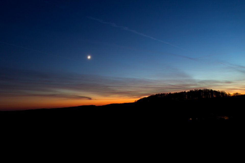 Mond & Jupiter in der Abenddämmerung