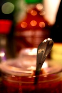 Depth of field siracha sauce