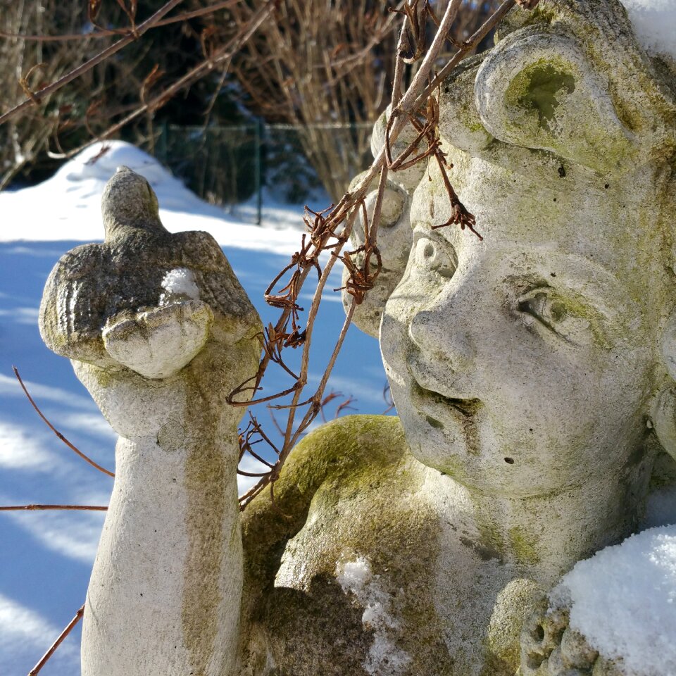 Stone snow stone figure