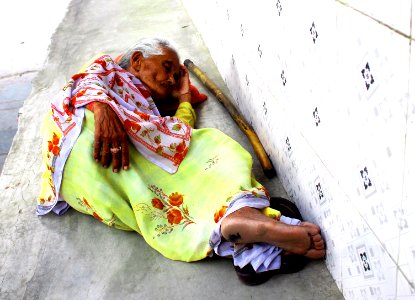 An old lady sleeping photo