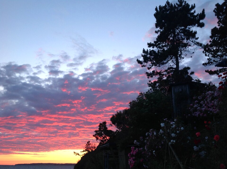 Clouds colored sky kalundborg