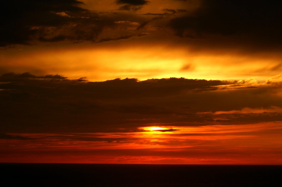 Clouds red orange sky remanence photo