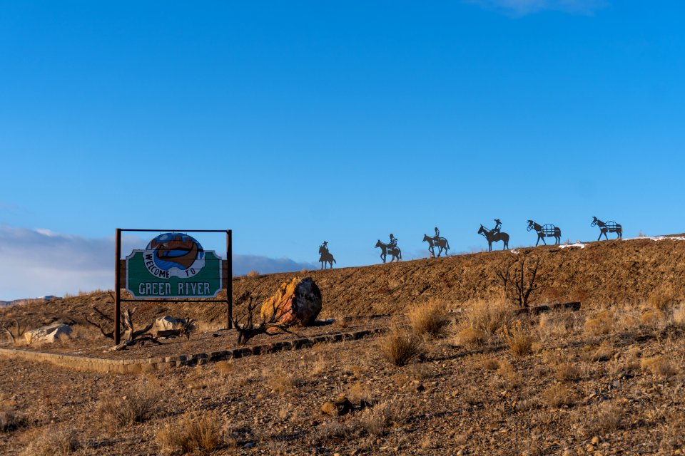 Green River welcome sign