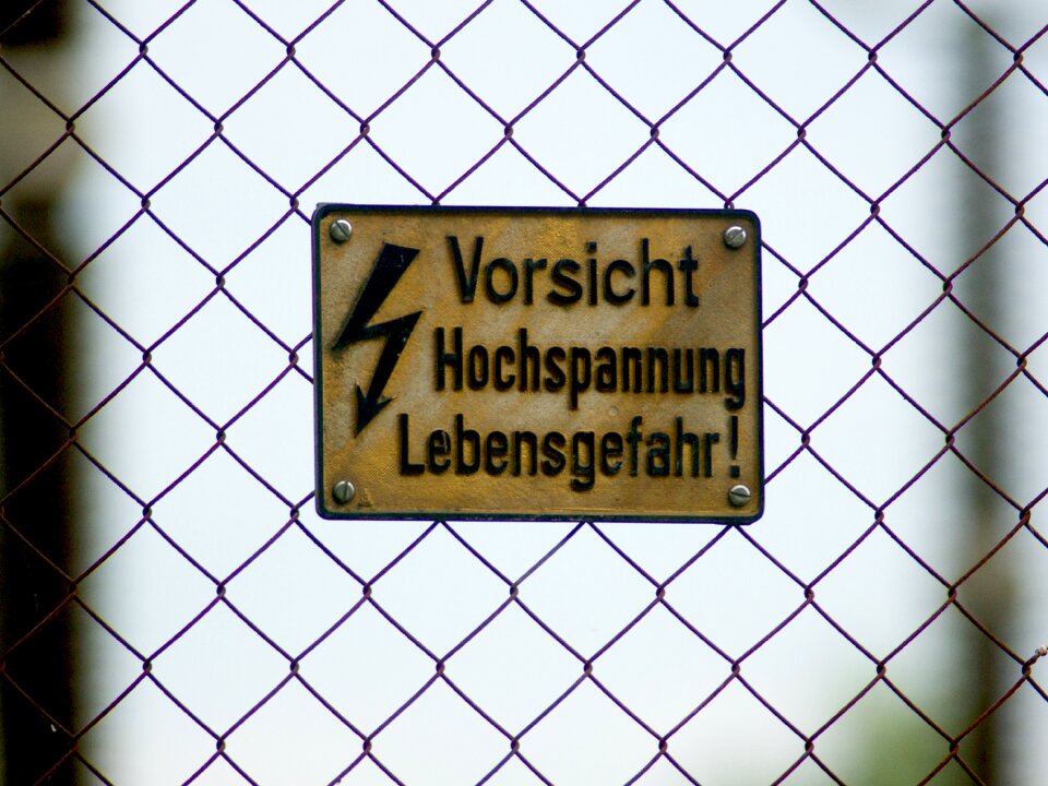 Warning high voltage danger of death
