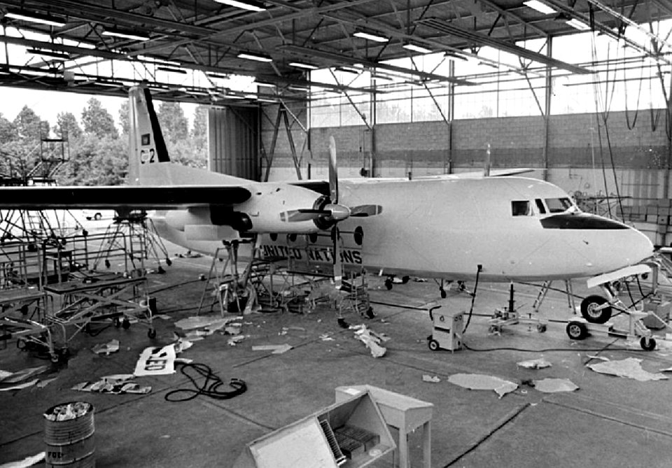 Fokker F27 C2 almost ready for a other mission.Msn 10149 Lsd from R Neth AF to United Nations via Krijn Oostlander