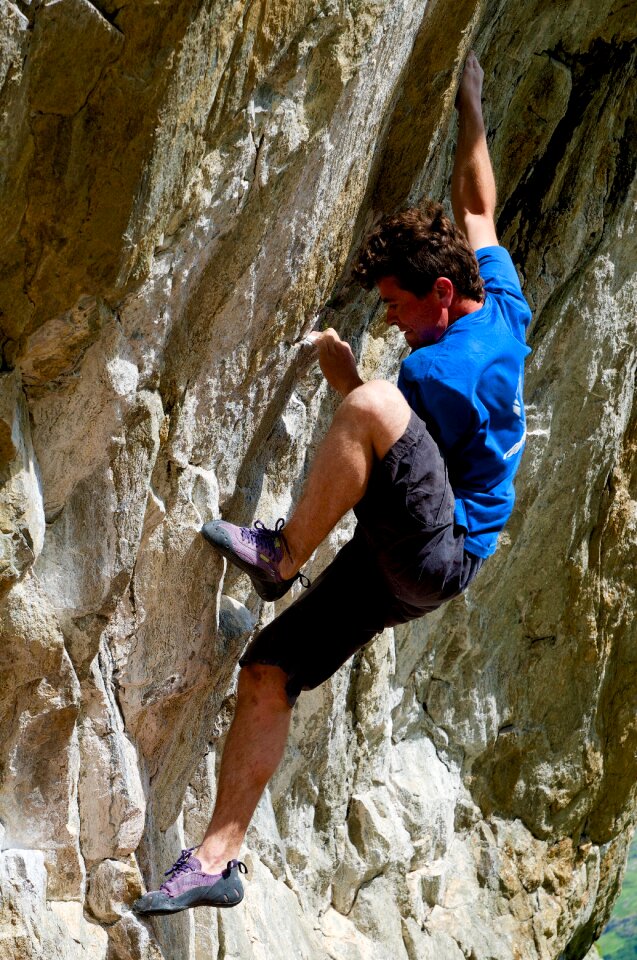 Rock wall climber free climber