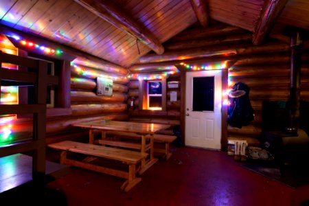 Festive public use cabin