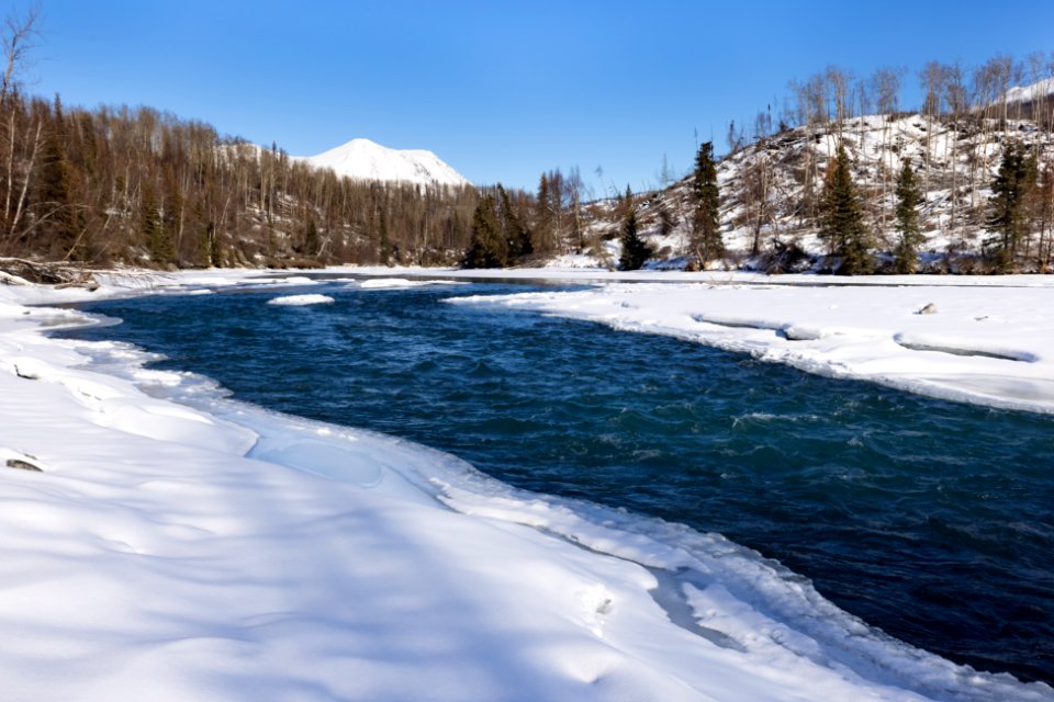 Kenai River in the snow