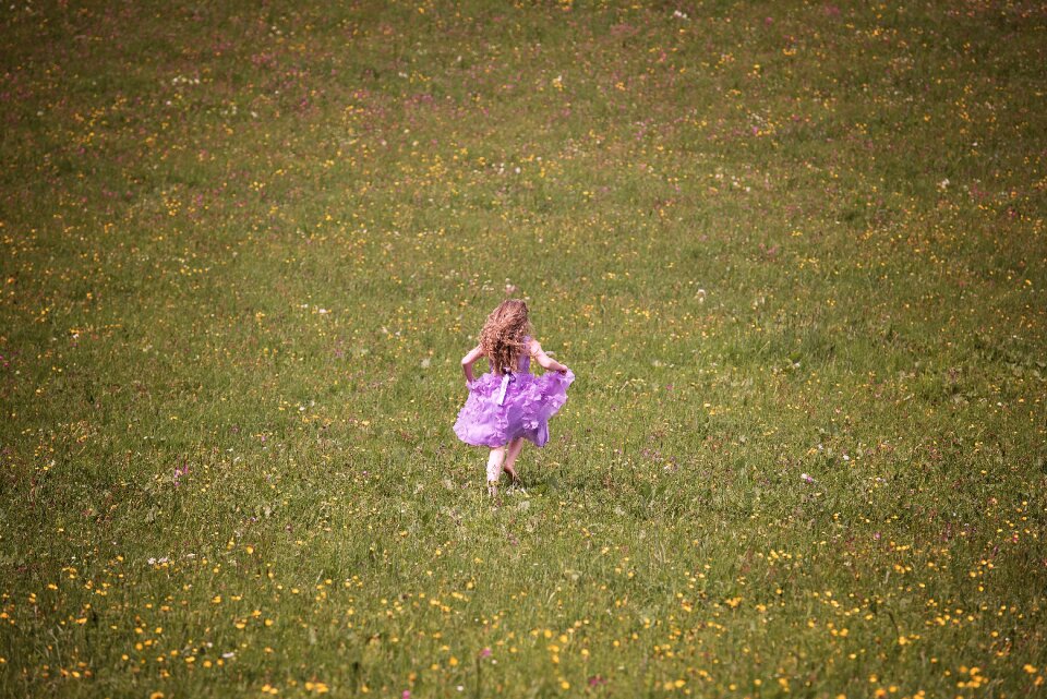 Long hair dress meadow
