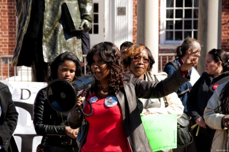 The West family and others rallying for police transparency in Annapolis, MD photo