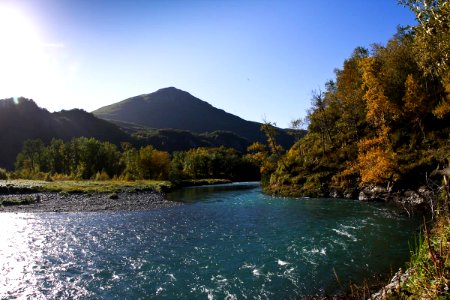Uganik River in fall photo