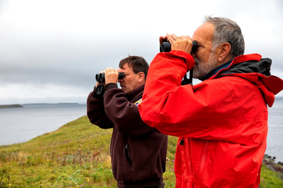 Looking at birds in Izembek Lagoon from Grant Point