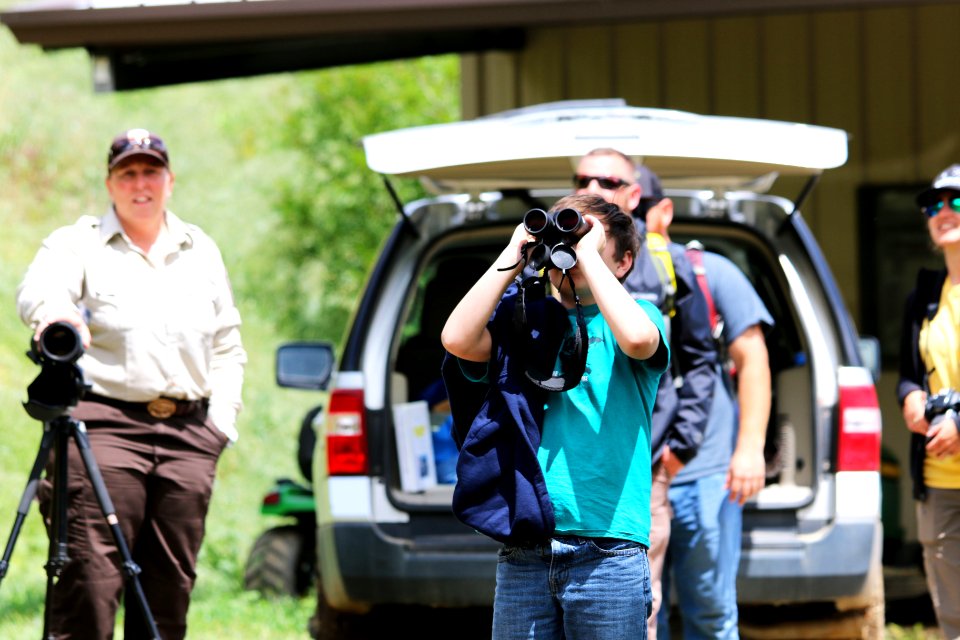 The Firstbloom group makes the rugged trek to Hopper Mountain National Wildlife Refuge near the small town of Fillmore. Welcomed by Dorothy Horn (left), the students learn about the federally endangered California condor, America’s largest iconic bird.
