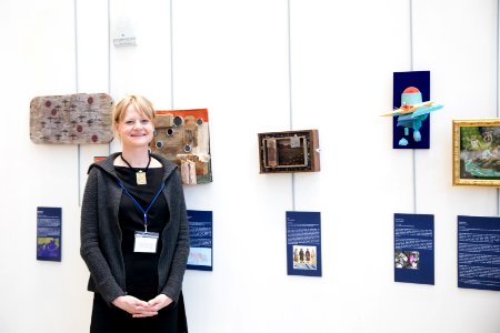 Artist Andrea Nelson, Loussac Library Art Exhibit
