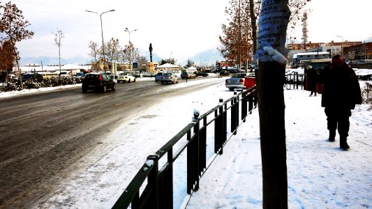 Snowing in Tirana