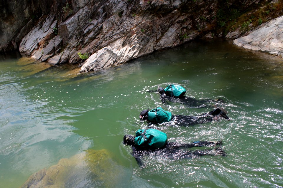 U.S. Fish and Wildlife Service biologist snorkel survey