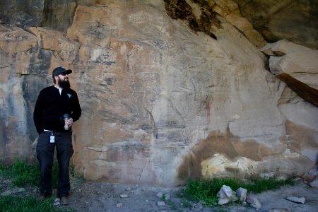 Archaeologist at Nine Mile Canyon photo