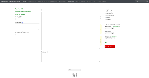 Textpattern Admin Interface Facelift