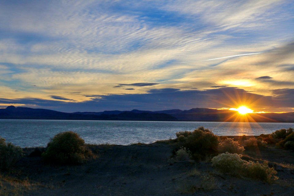 Sunrise over Pyramid Lake in Nevada