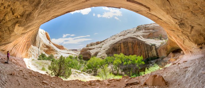 Panoramic view from inside cave