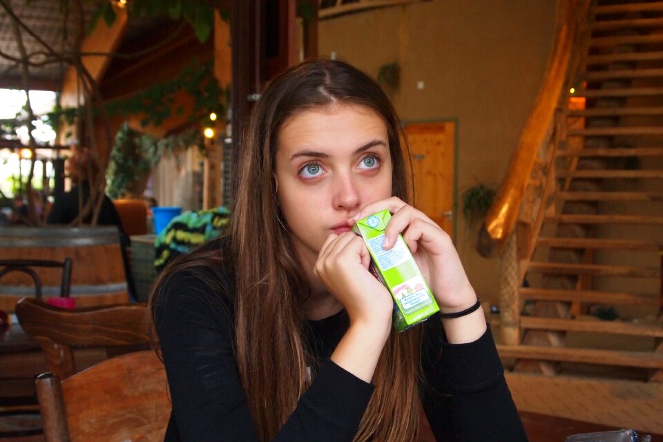 Blue eyes drinking dreams